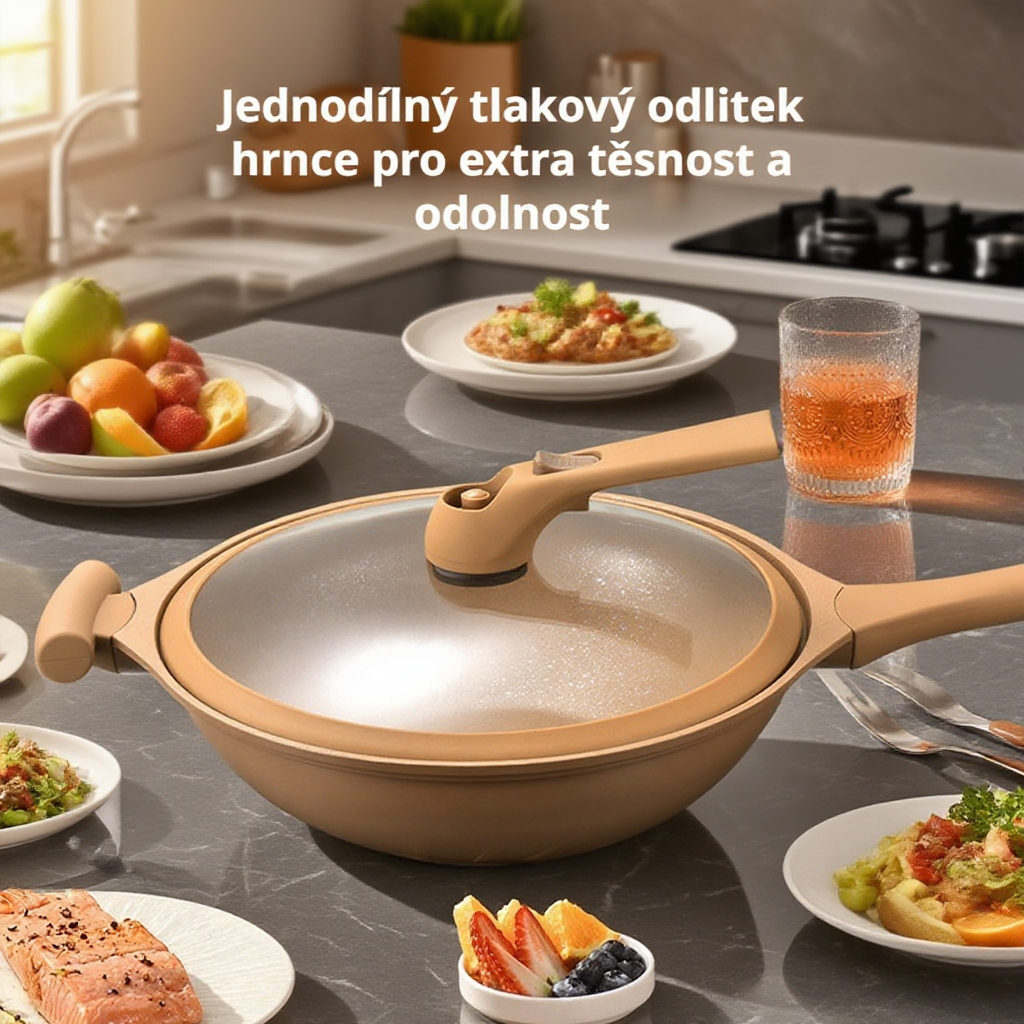 Nepřilnavá domácí pánev s mikro-tlakem