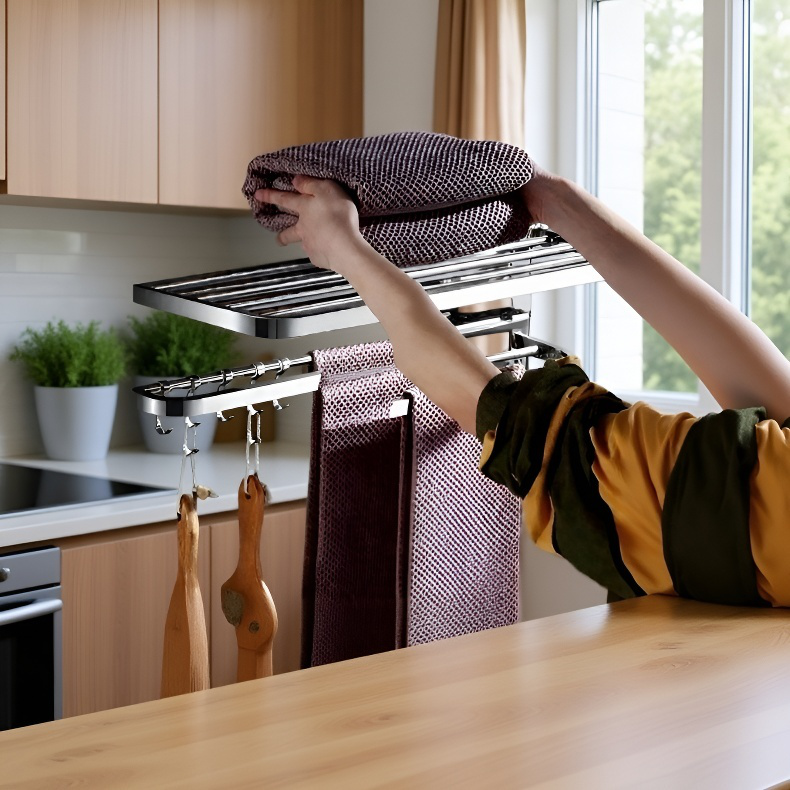 Stainless Steel Bathroom Towel Shelf