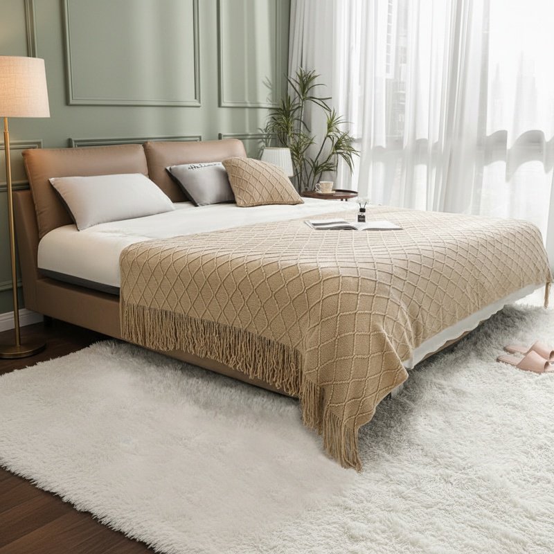 Home Office Scandinavian Knitted Woolen Leisure Blanket