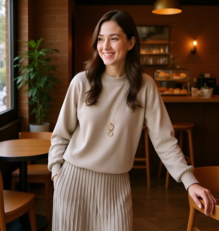 着用イメージ｜スタイルアップ効果のスカート