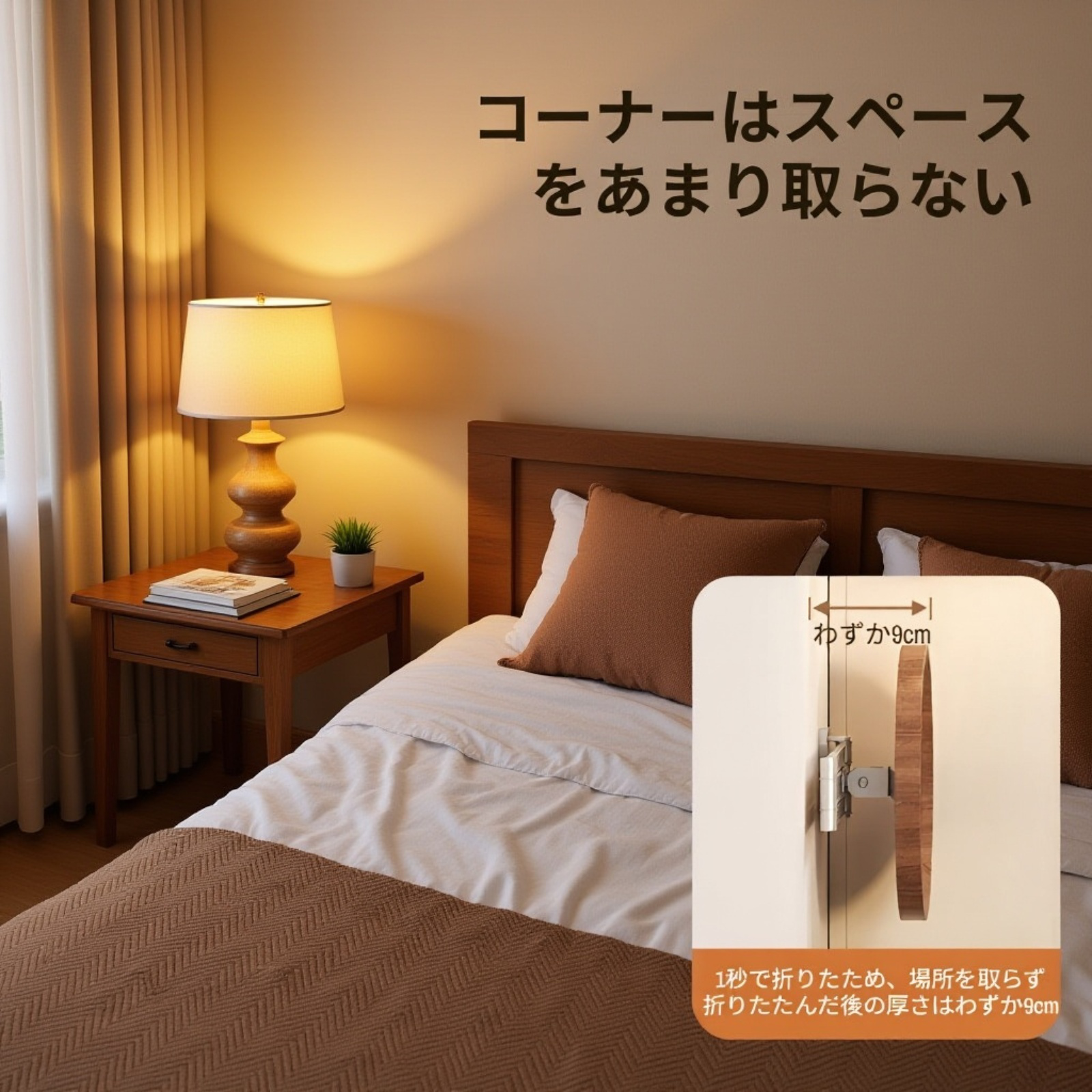  折りたたみ式ティーテーブル 小さな丸テーブル 創造的な浮遊サイドテーブル