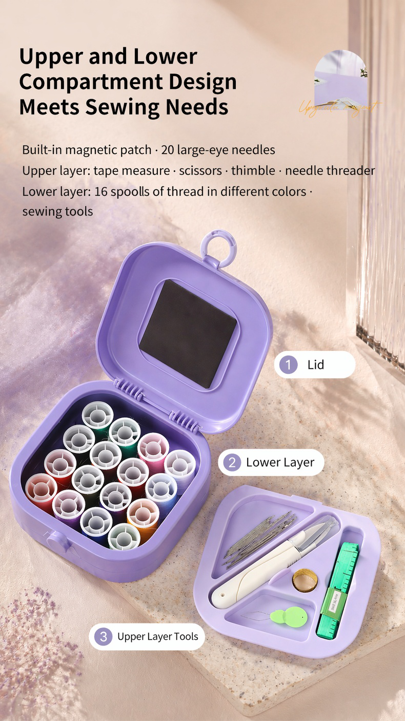 Beginner-friendly sewing kit with easy-to-use tools