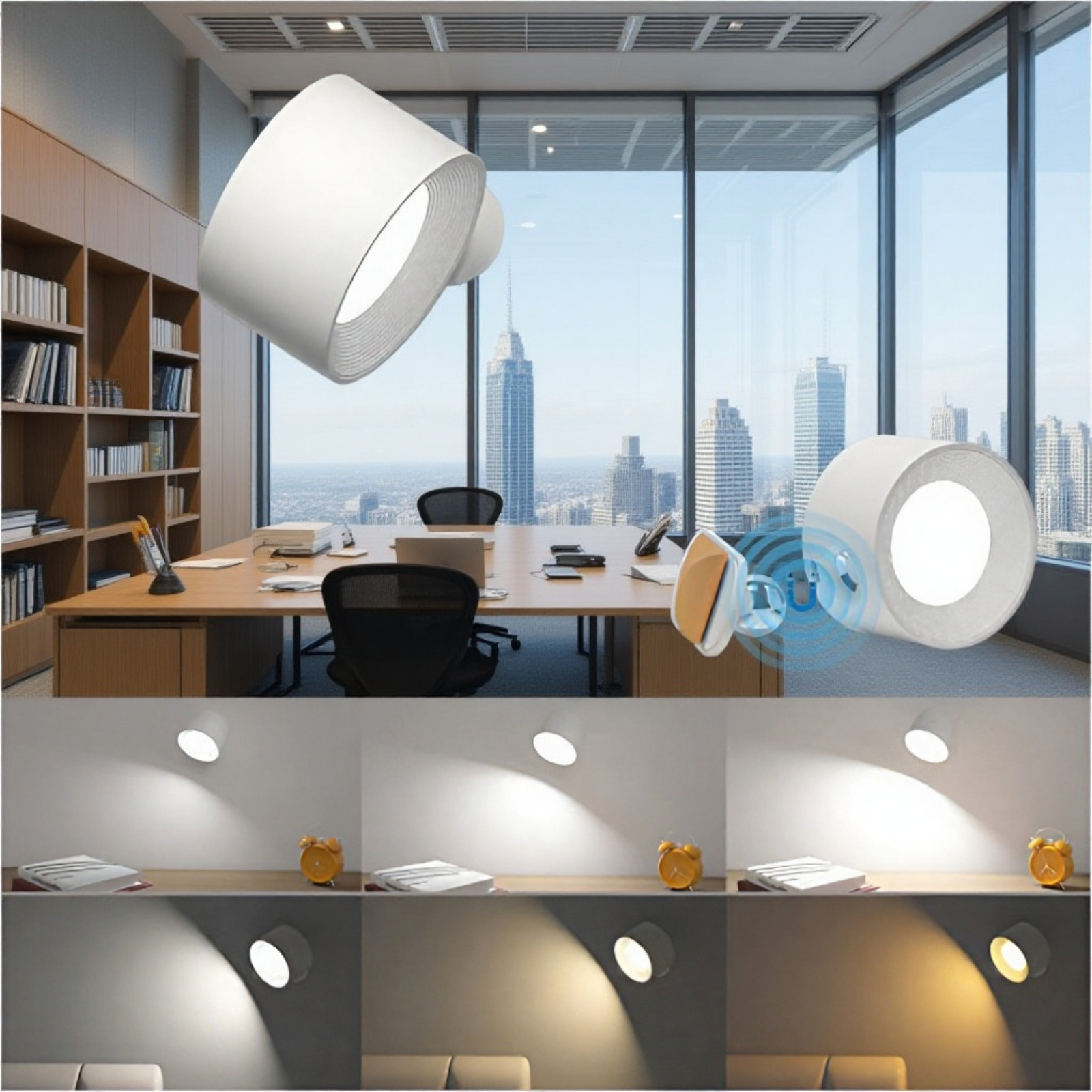 USB充電式壁掛けライト ポータブルタッチ調光ナイトライト 磁気吸着キャビネットライト