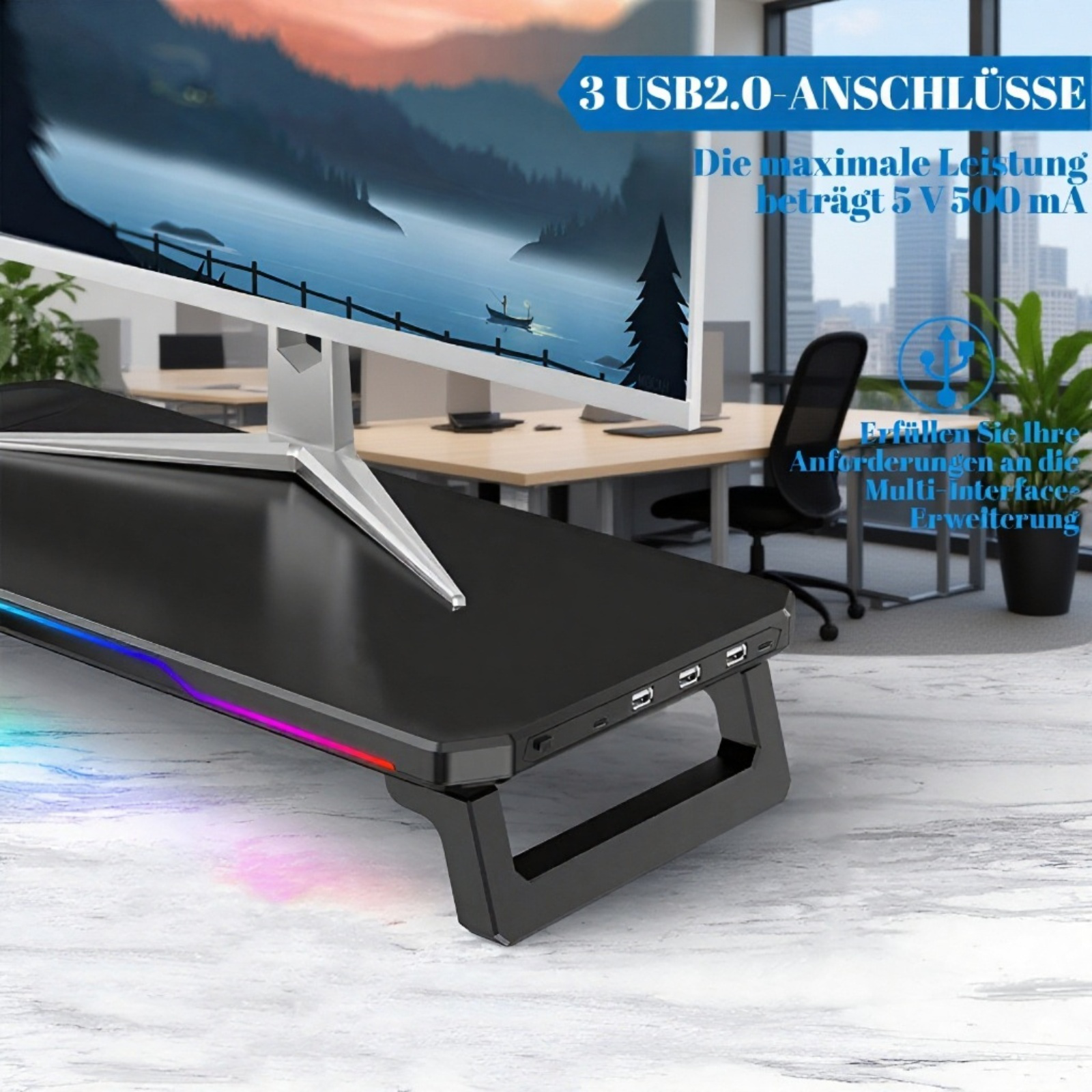 Platzsparender Schreibtisch Organizer für Computer und Zubehör