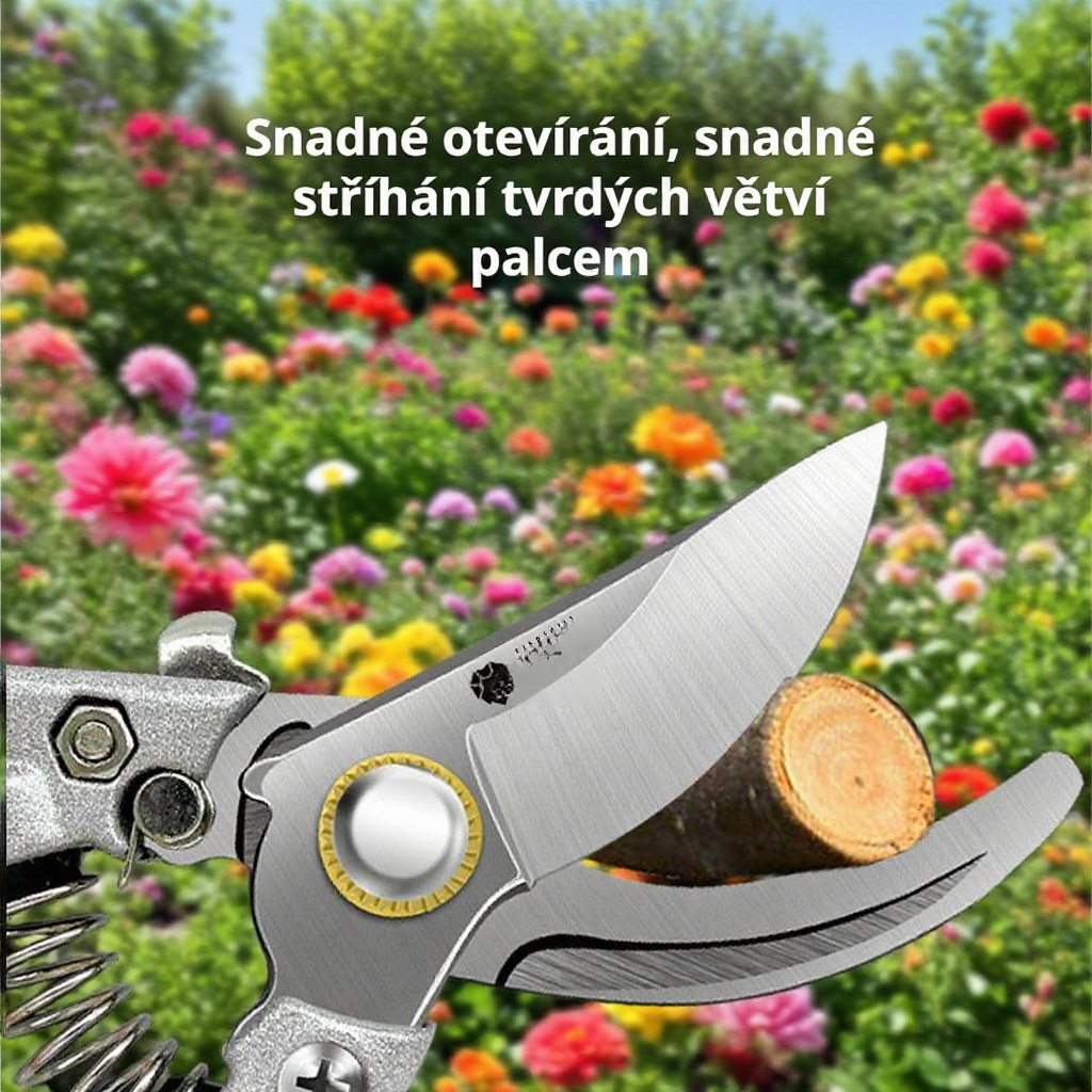 Silné zahradní nůžky s pružinou na stříhání větví