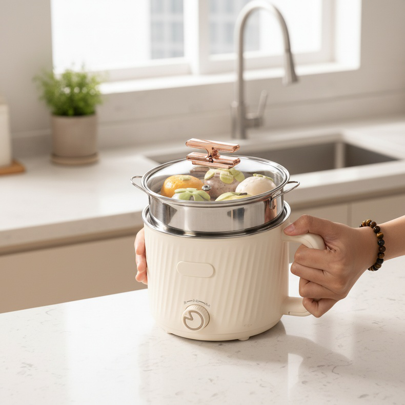 Student dormitory small stainless steel nonstick electric hot pot