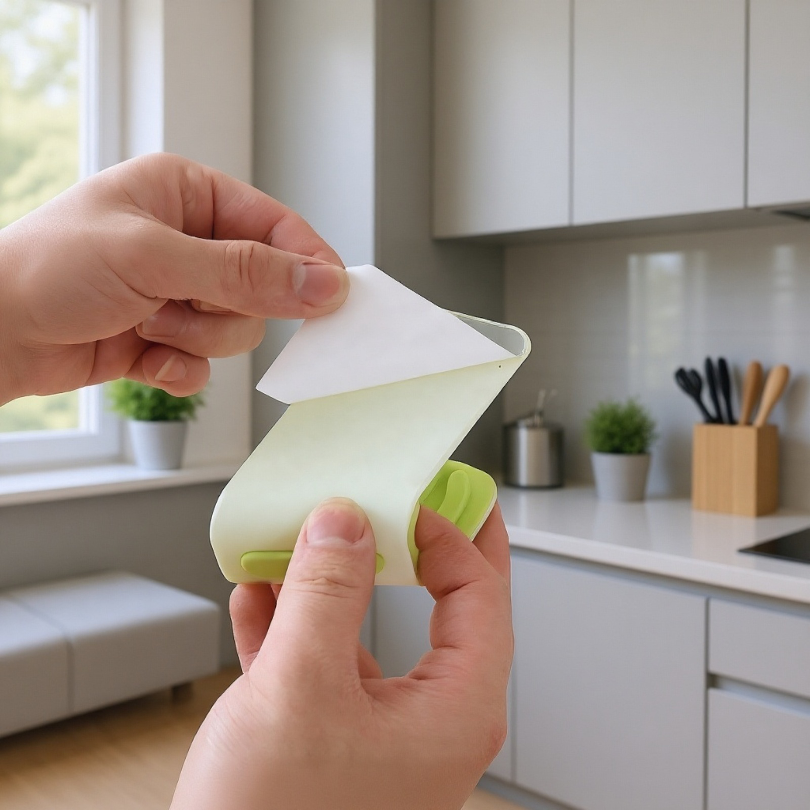 Soporte adhesivo para tapas de ollas