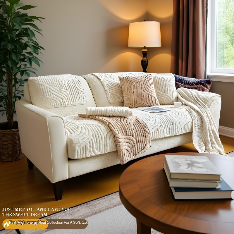 Cojín de sofá de terciopelo de algodón cómodo, transpirable y antideslizante para el hogar