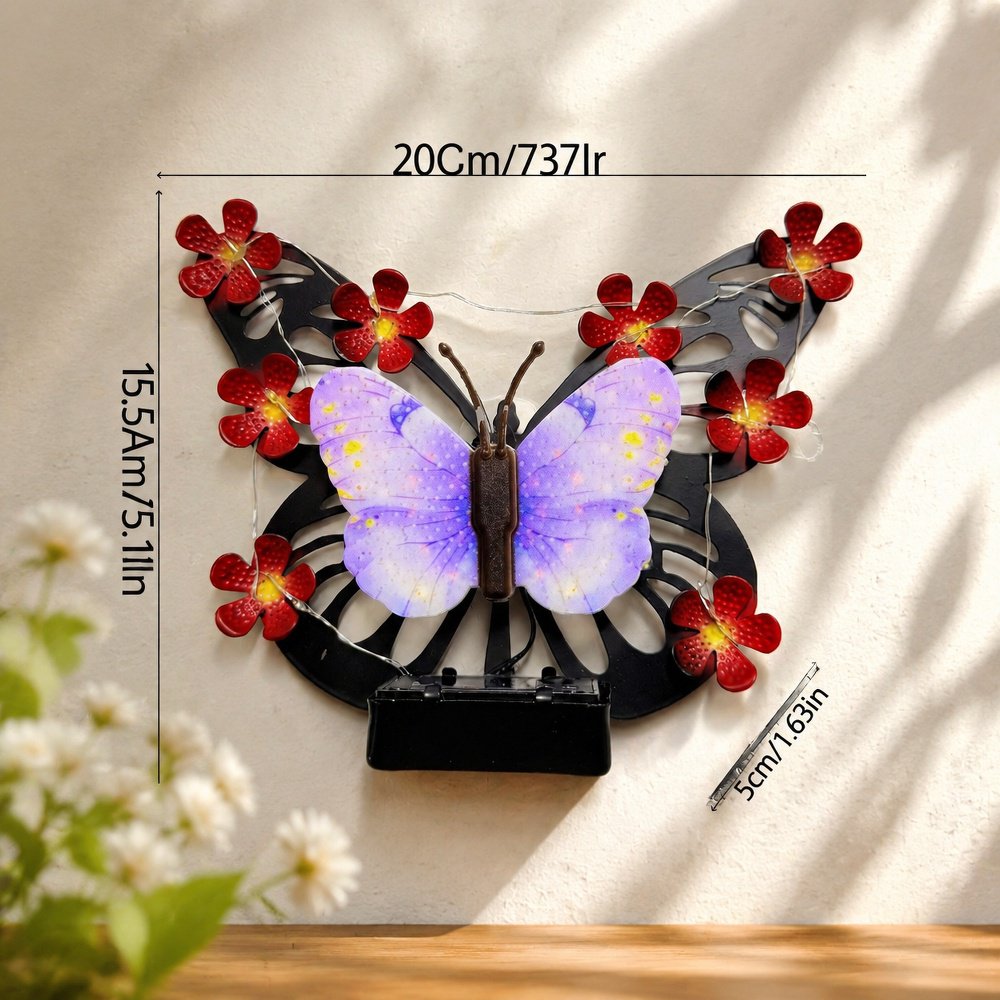 Solar Schmetterling Außenwandleuchte Wasserdicht Garten Dekoration