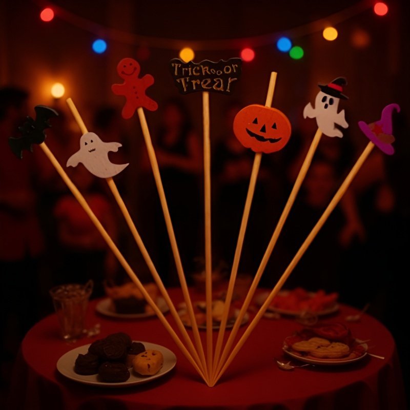 신선한 과일로 꾸민 할로윈 파티 테이블