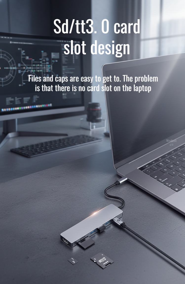 Multi-port USB-C hub for laptops and tablets