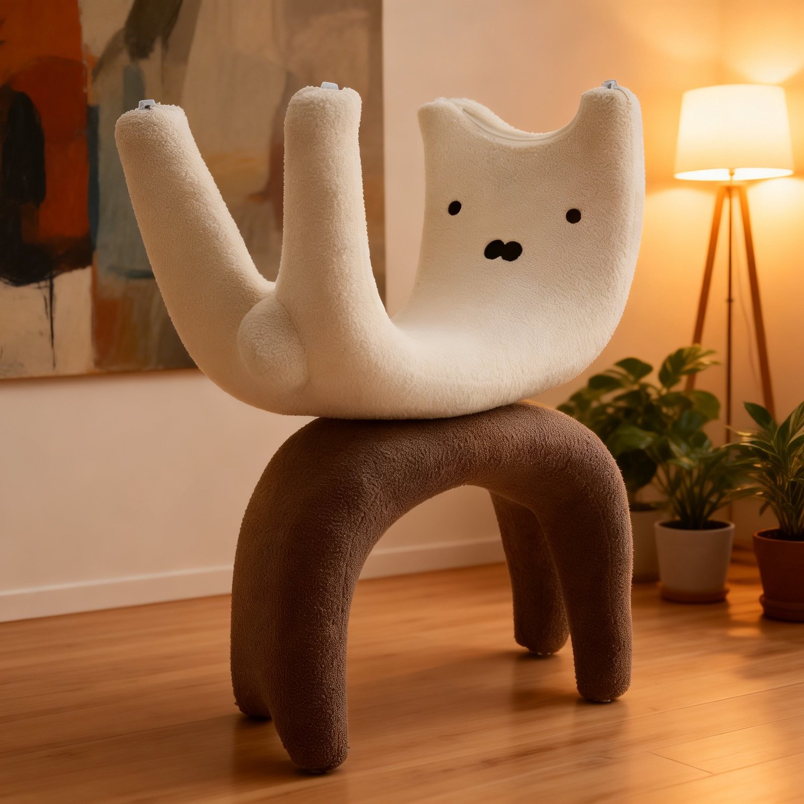 북유럽 동물 캐릭터 현관 신발 교환대 가정용 낮은 의자