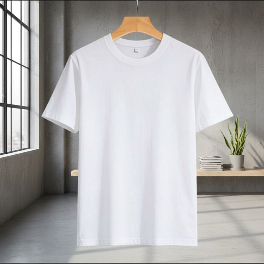 無地ルーズフィット男女ラウンドネック半袖Tシャツ180g団体用