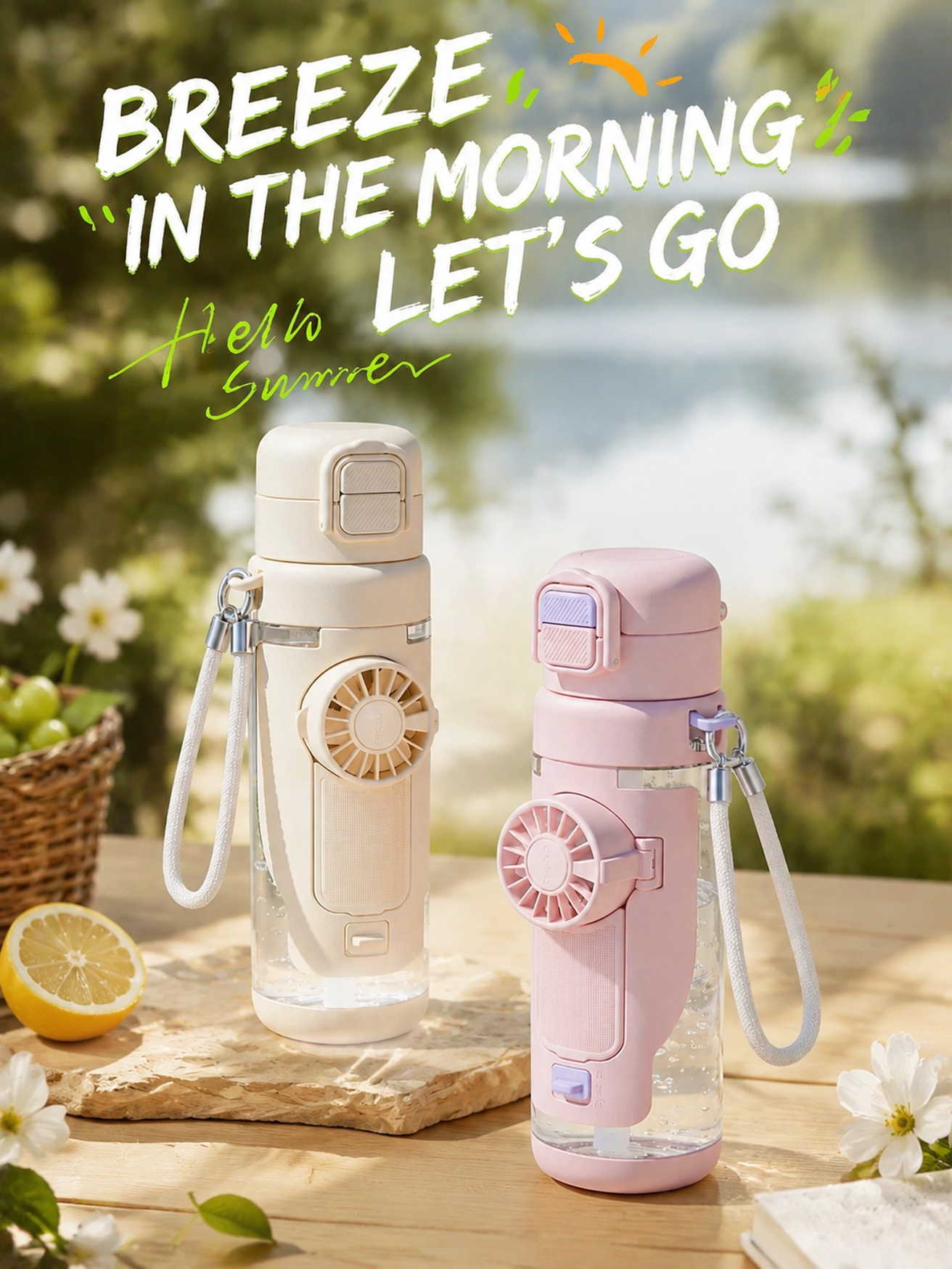 Multifunctional Fan Water Cup for Students front view