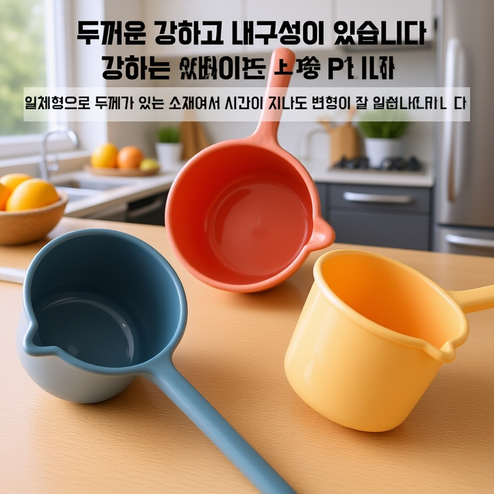 예쁜 바닥 물바가지 국자