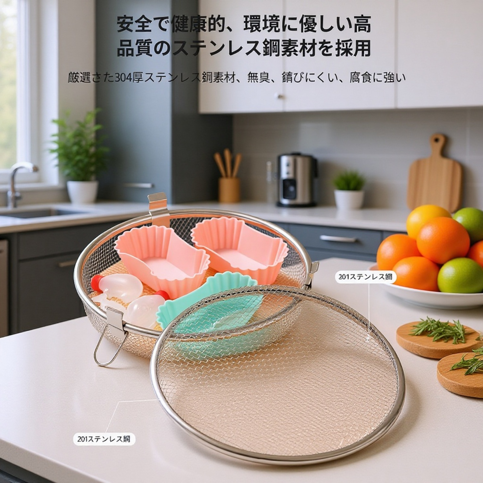 304ステンレス製食器浸漬自動洗浄バスケット防散落