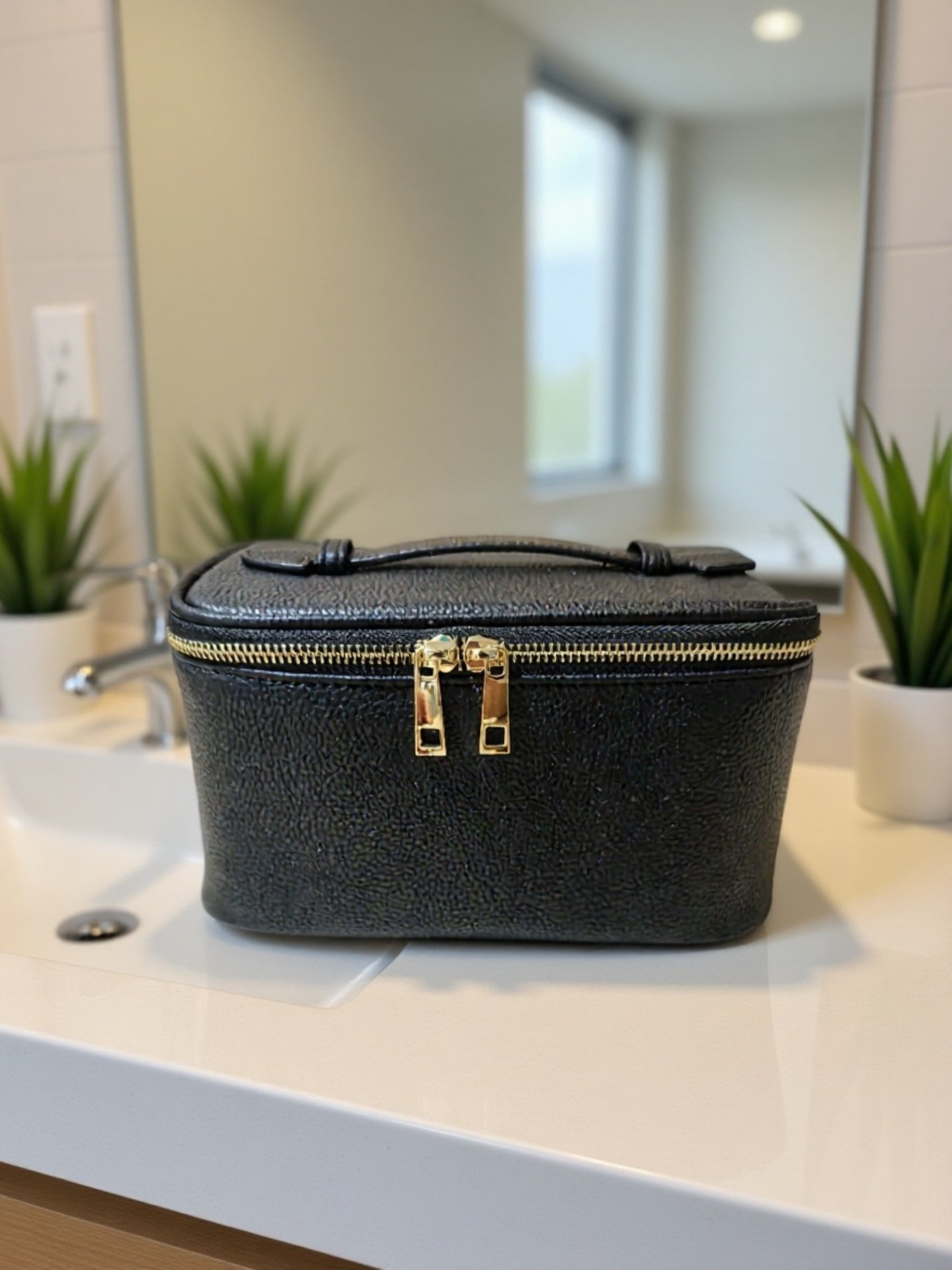 Spacious cosmetic organizer for toiletries and makeup