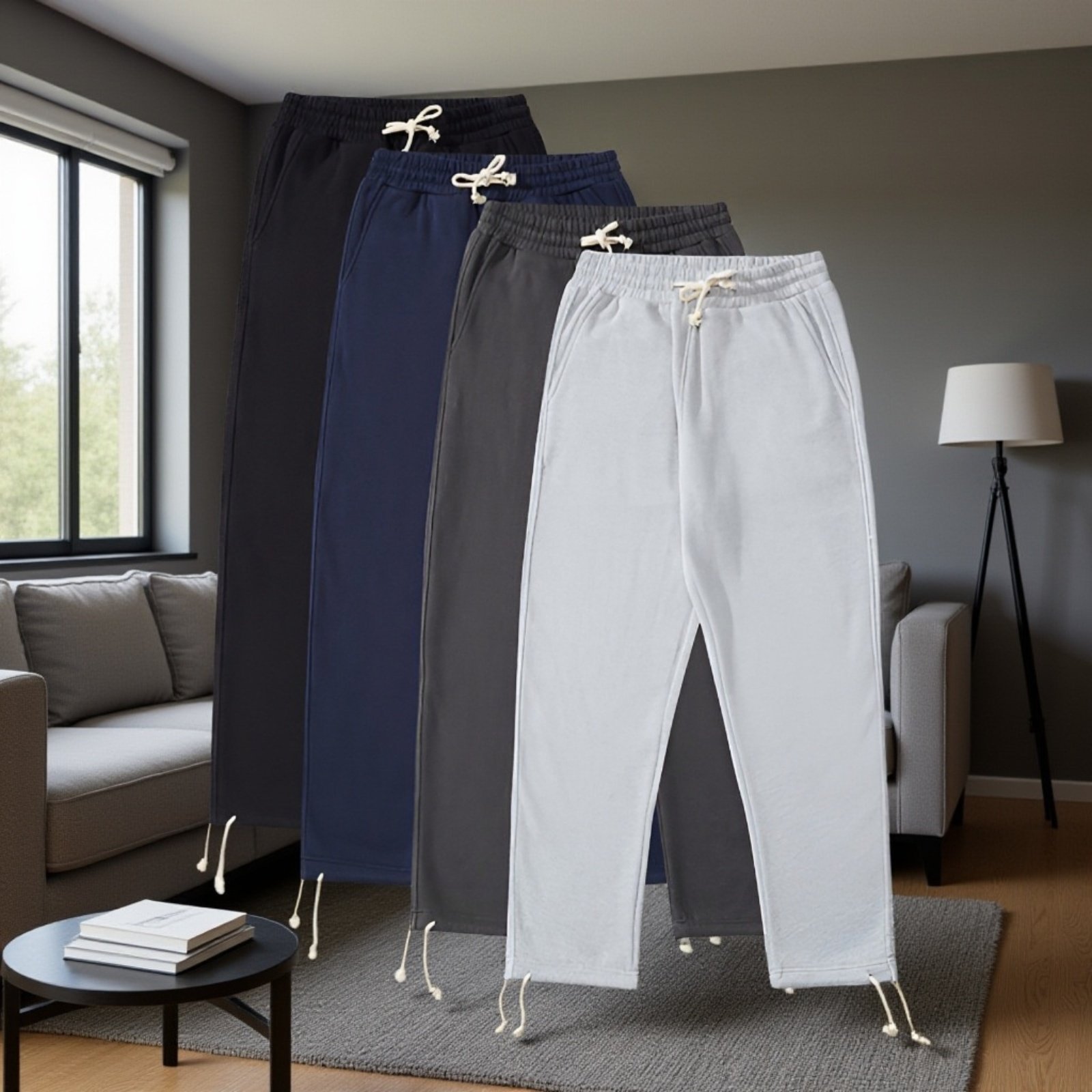 美脚効果のあるストレートシルエットパンツ