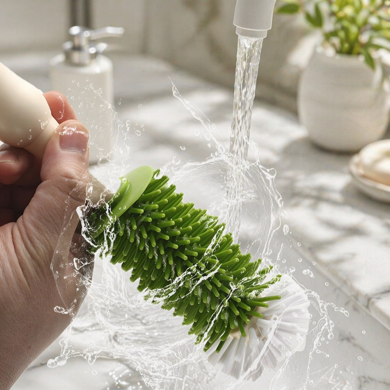 New Liquid Storage Bottle Brush – Gap Cleaning Long Handle Silicone & Nylon Brush Set