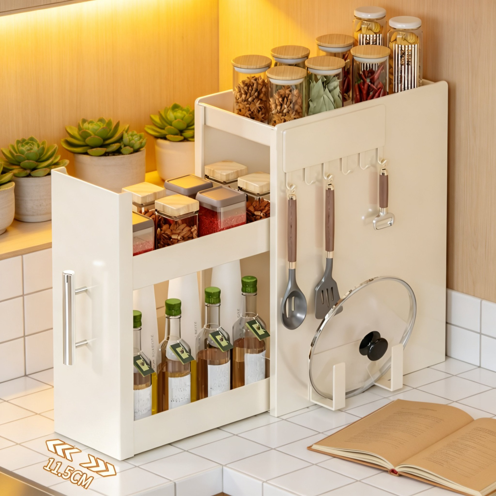 Diseño compacto de organizador de especias