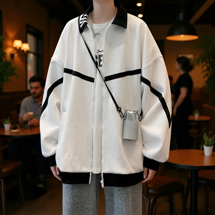 남자 춘추 루즈핏 맨투맨 야구 점퍼 상의 캐주얼 루즈핏 맨투맨