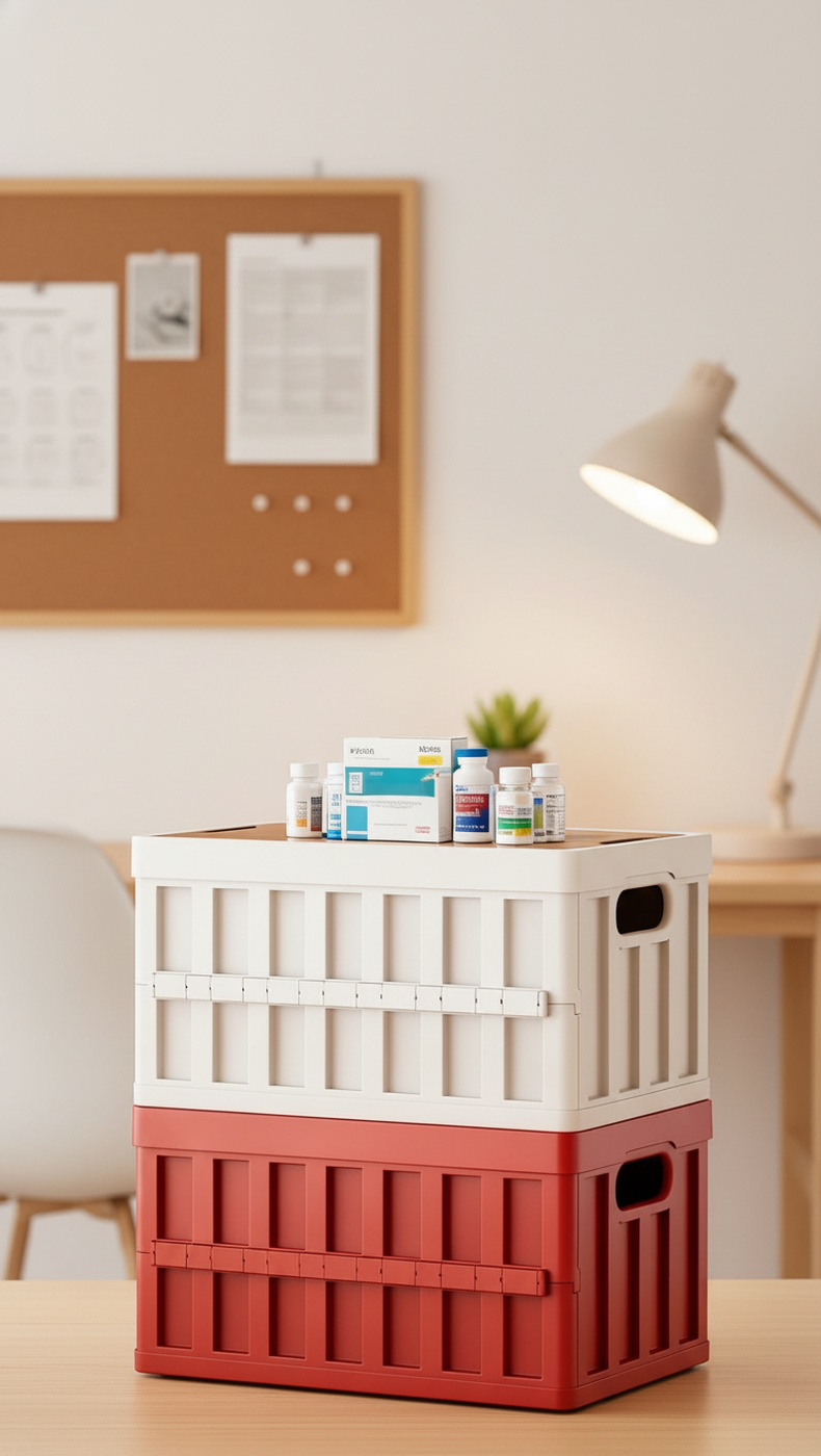 Multifunctional foldable medicine cabinet storage box