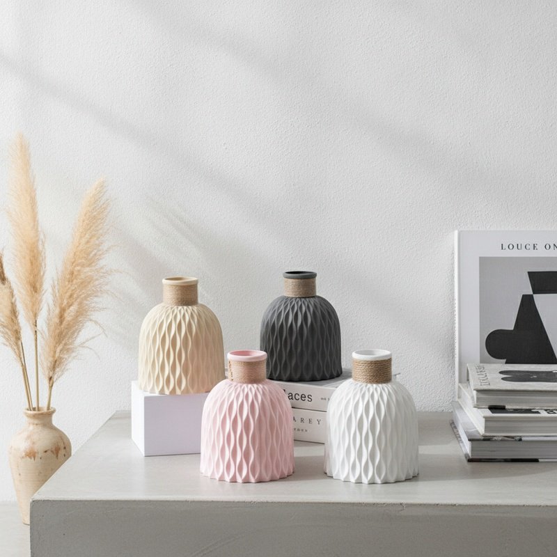 Pineapple-patterned plastic vase, simple, durable, suitable for home use, decorative vase, water rip