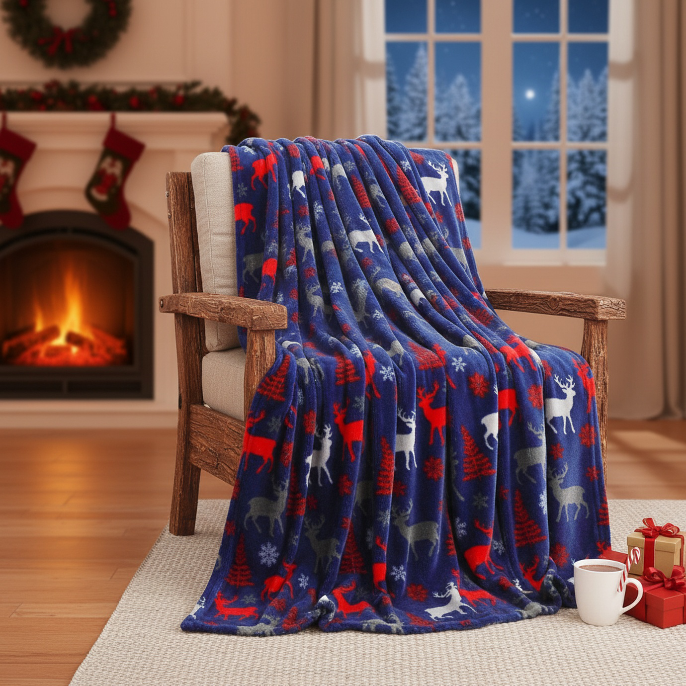 Sofa Flannel Cover Blanket Blanket Holiday Christmas Flannel Burgundy