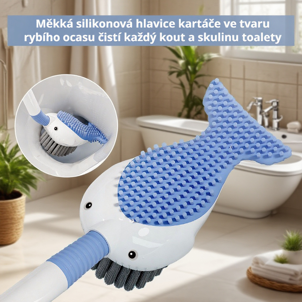 Inovativní WC kartáč s dávkovačem čistící kapaliny