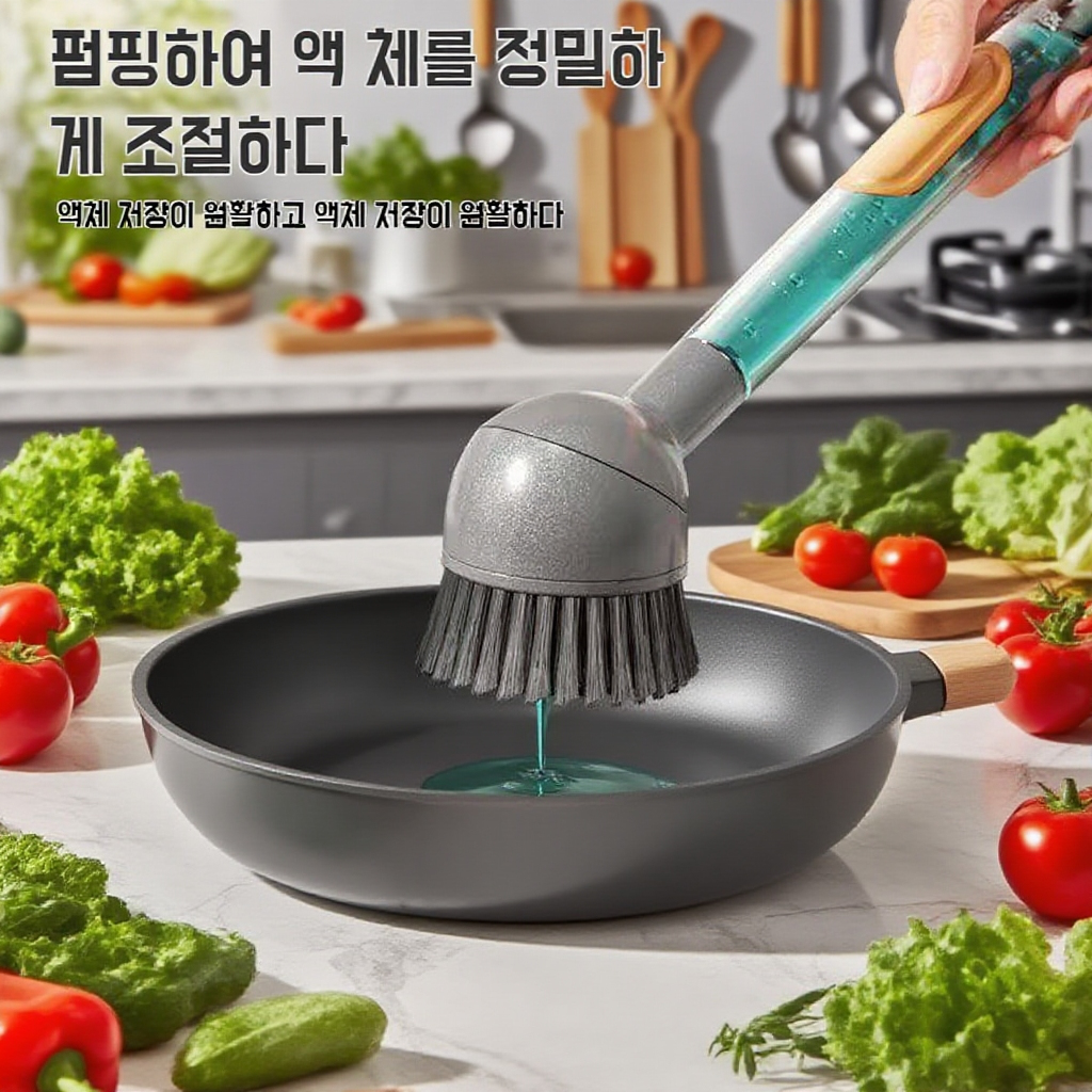 주방 전용 긴 손잡이 청소 브러쉬 세트