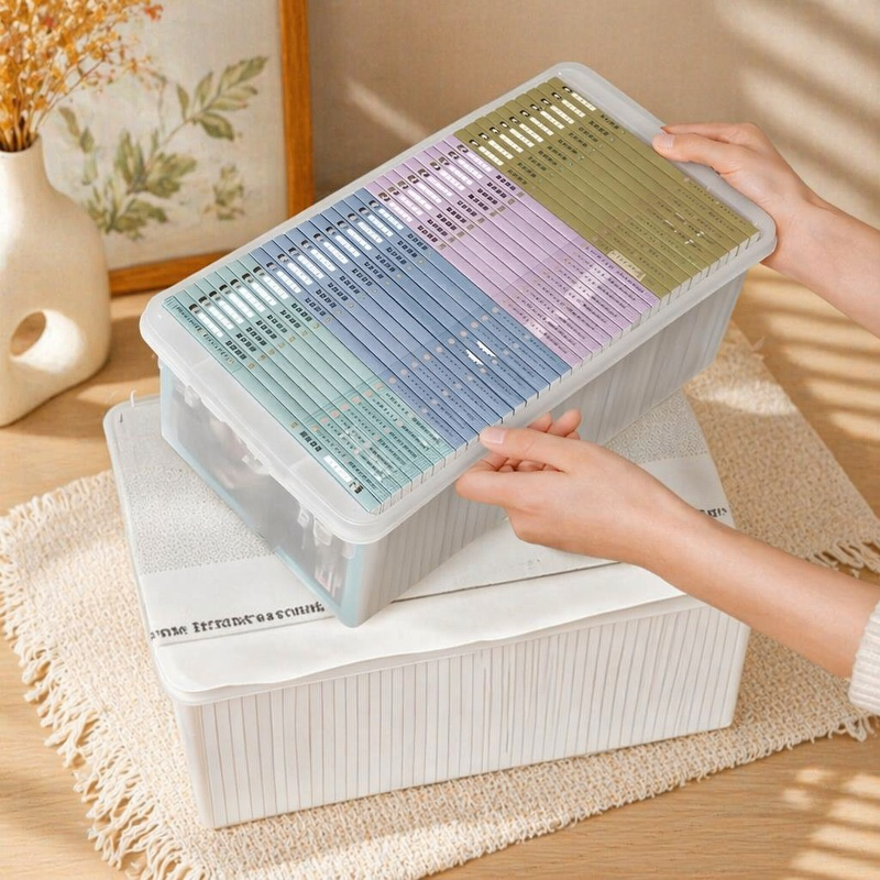 Caja de almacenamiento multifuncional con tapa para snacks, juguetes y objetos varios