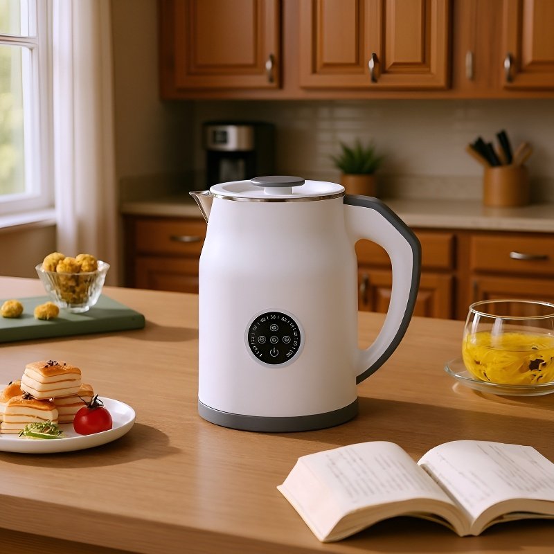  Hervidor de agua doméstico de gran capacidad 1.2L con doble capa antiquemaduras