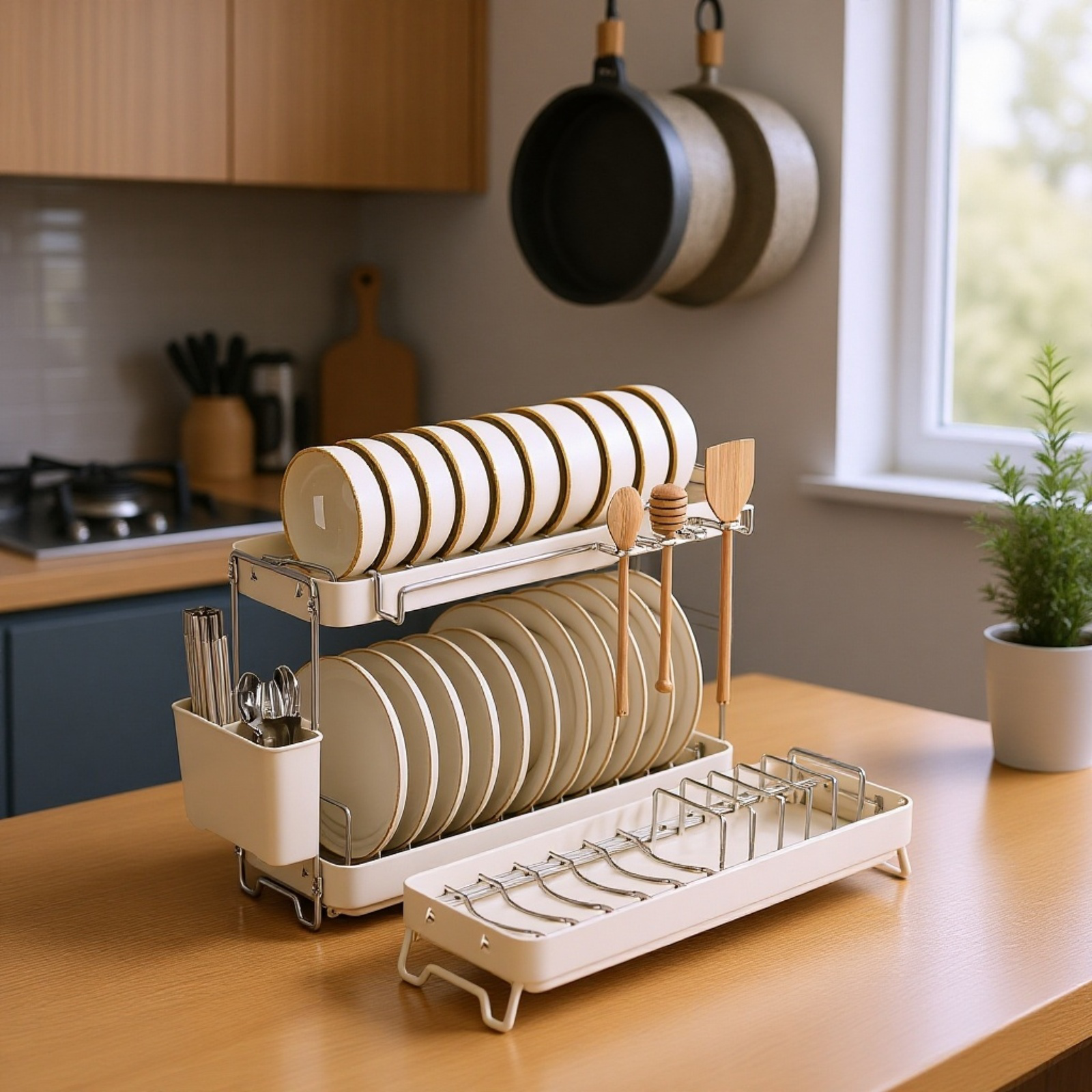 キッチン用ステンレス製食器水切りラック