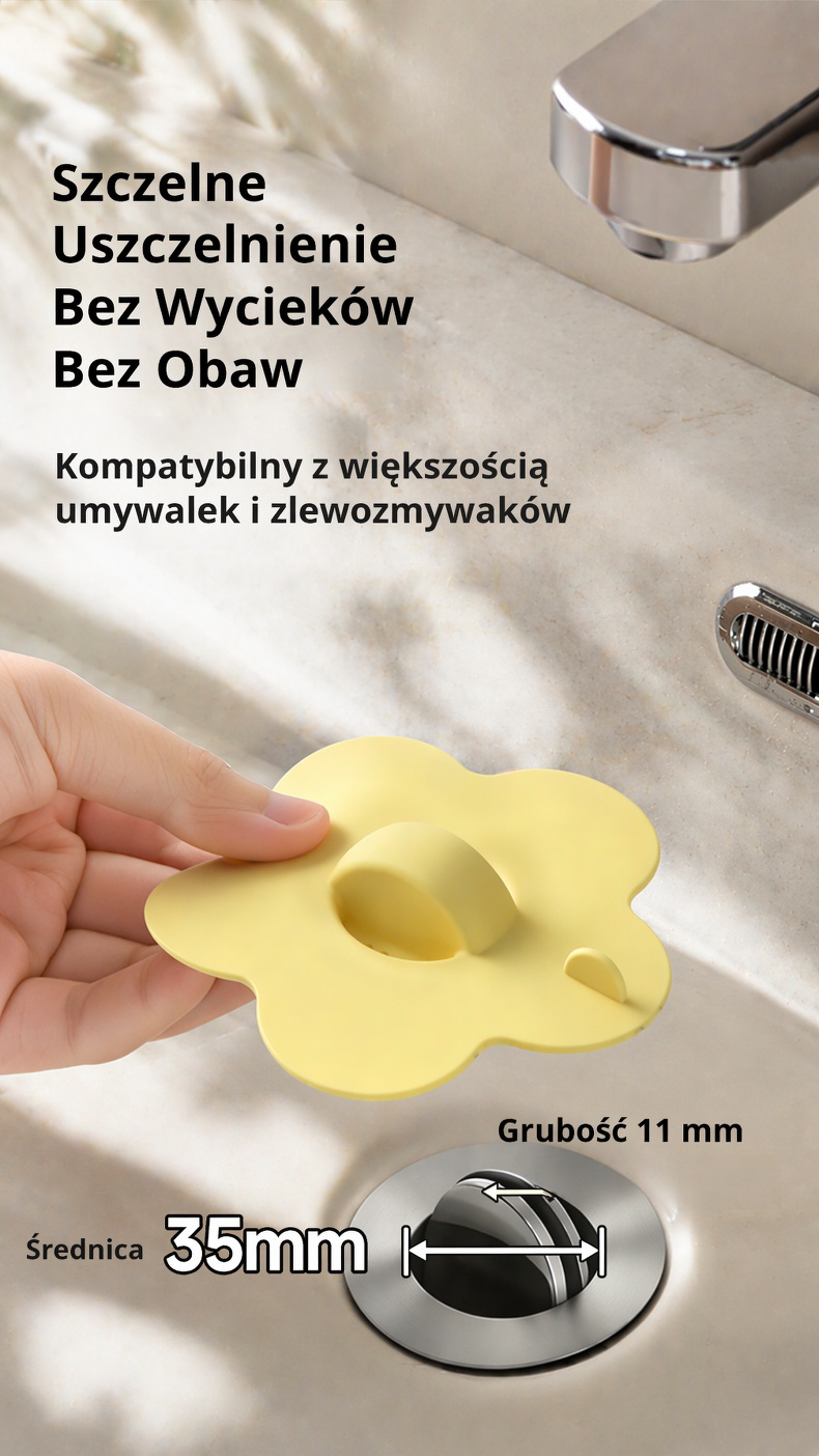 Praktyczny korek basenowy silikonowy – motyw kwiatowy