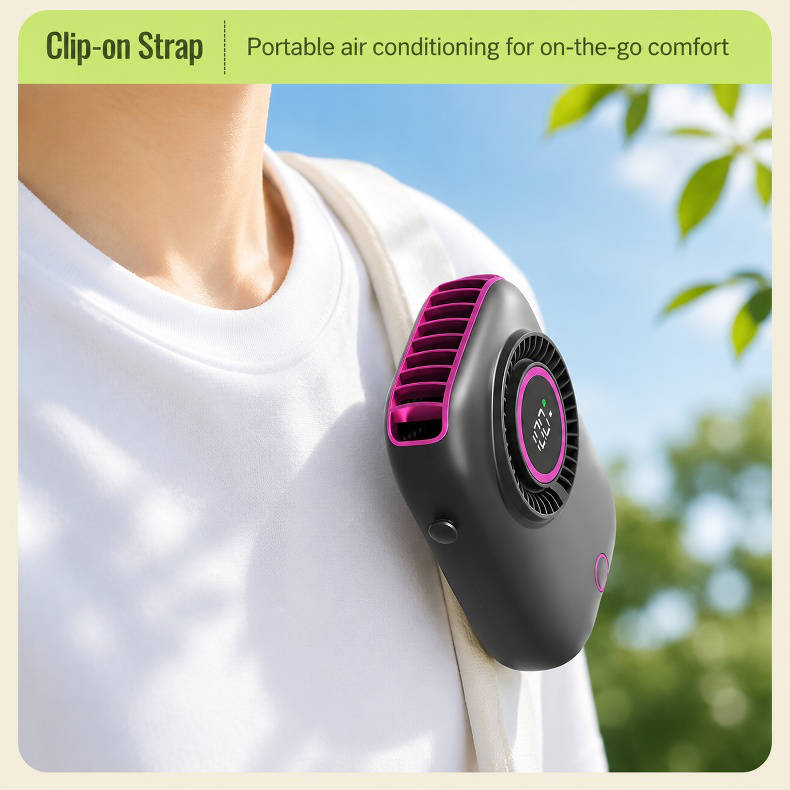 Fashionable neck fan with comfortable design