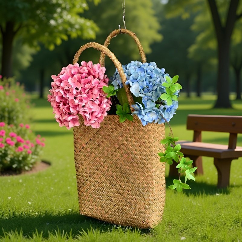 Ručně tkaný mořský řasový květinový košík