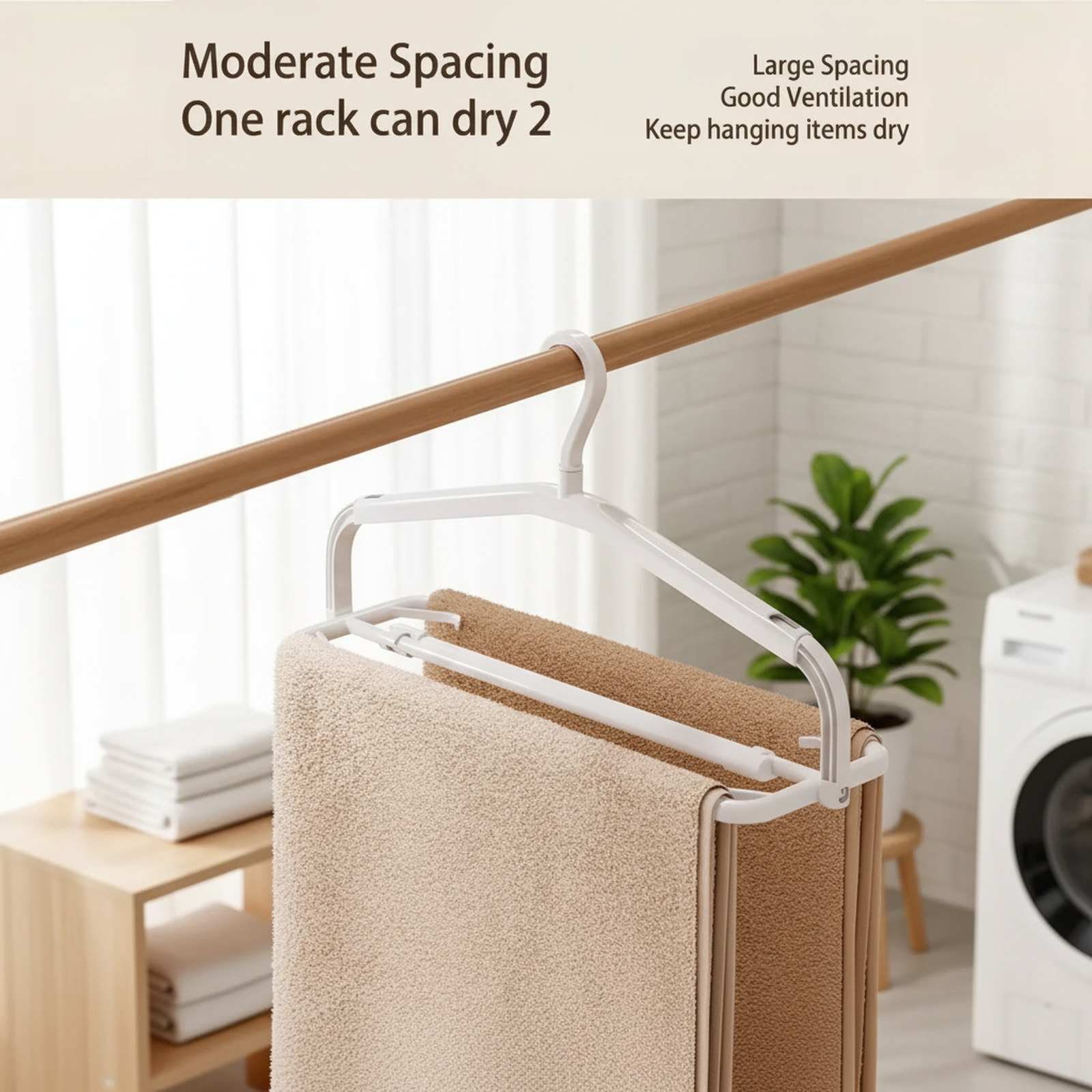 3D Space Adjustable Towel & Clothes Hanger Set, Pro Storage Organizer