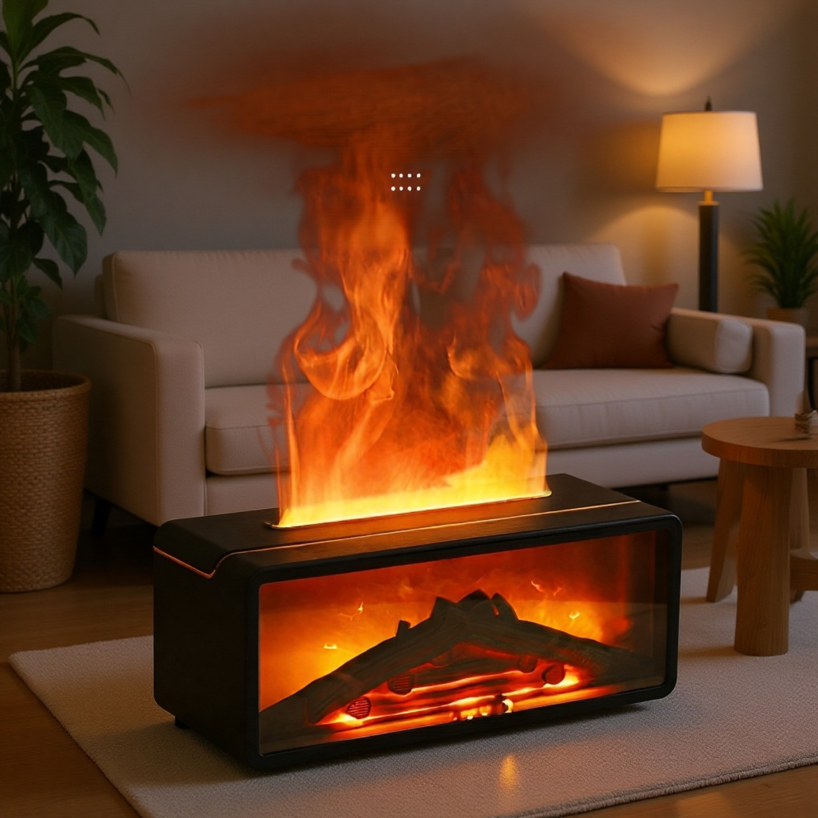 Bunter Kaminflammen-Aromatherapie-Luftbefeuchter, Fernbedienungsversion für Z