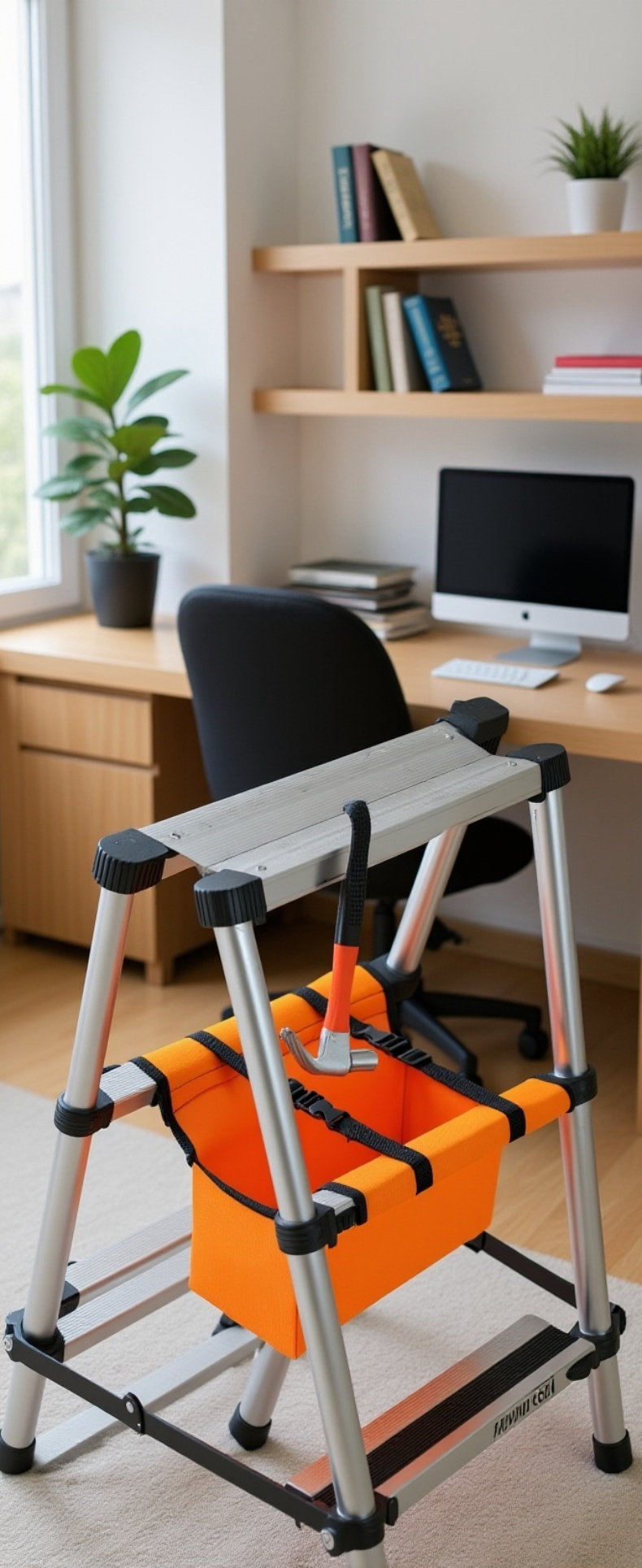 Heavy-duty tool handbag with zipper closure