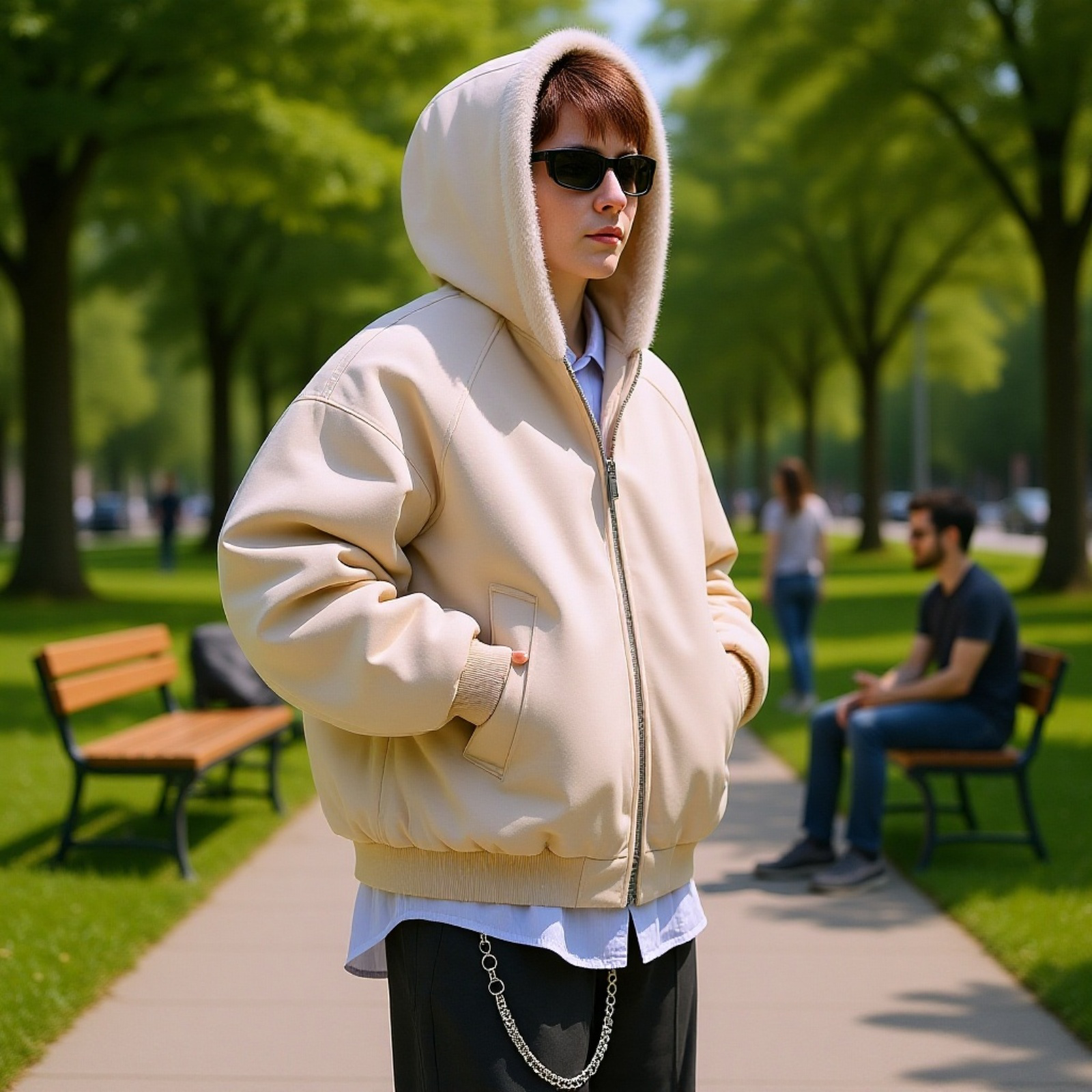 冬季メンズ裏起毛PUレザーパーカー 厚手保温カジュアルコート