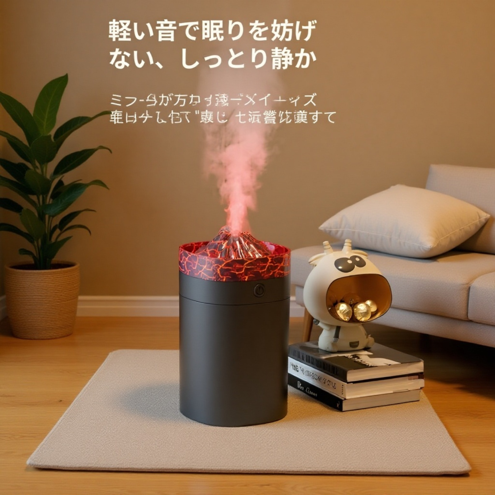 7色アンビエントライトが点灯した加湿器