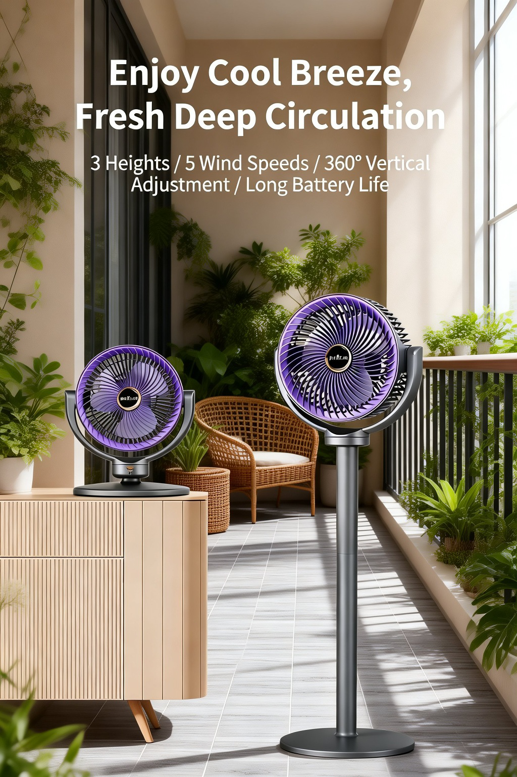 Smart USB desktop and standing fan with remote control