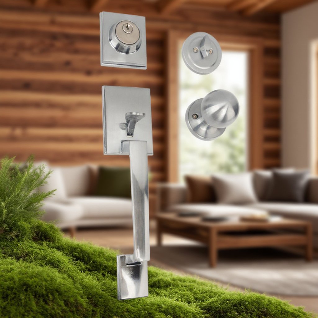 Manija de cerradura de aluminio con tres barras