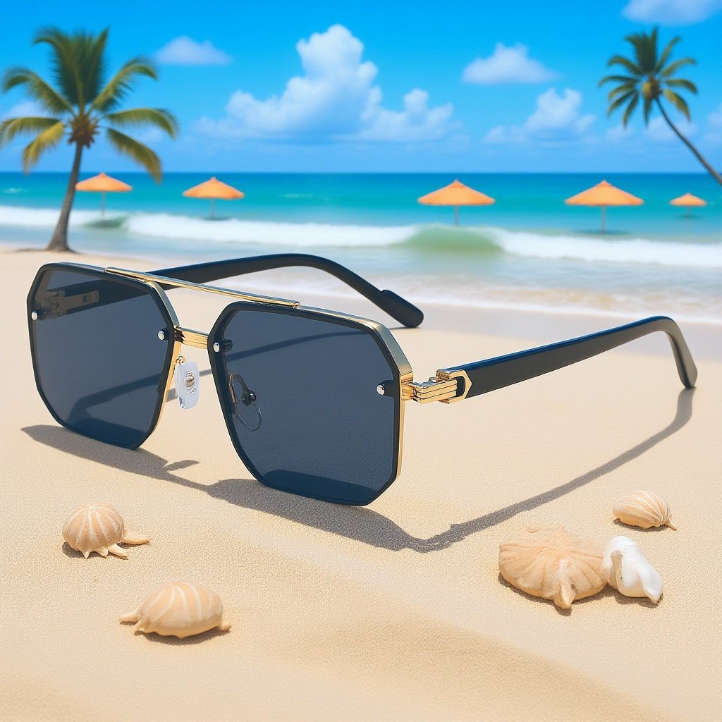 Gafas modernas estilo aviador con doble puente