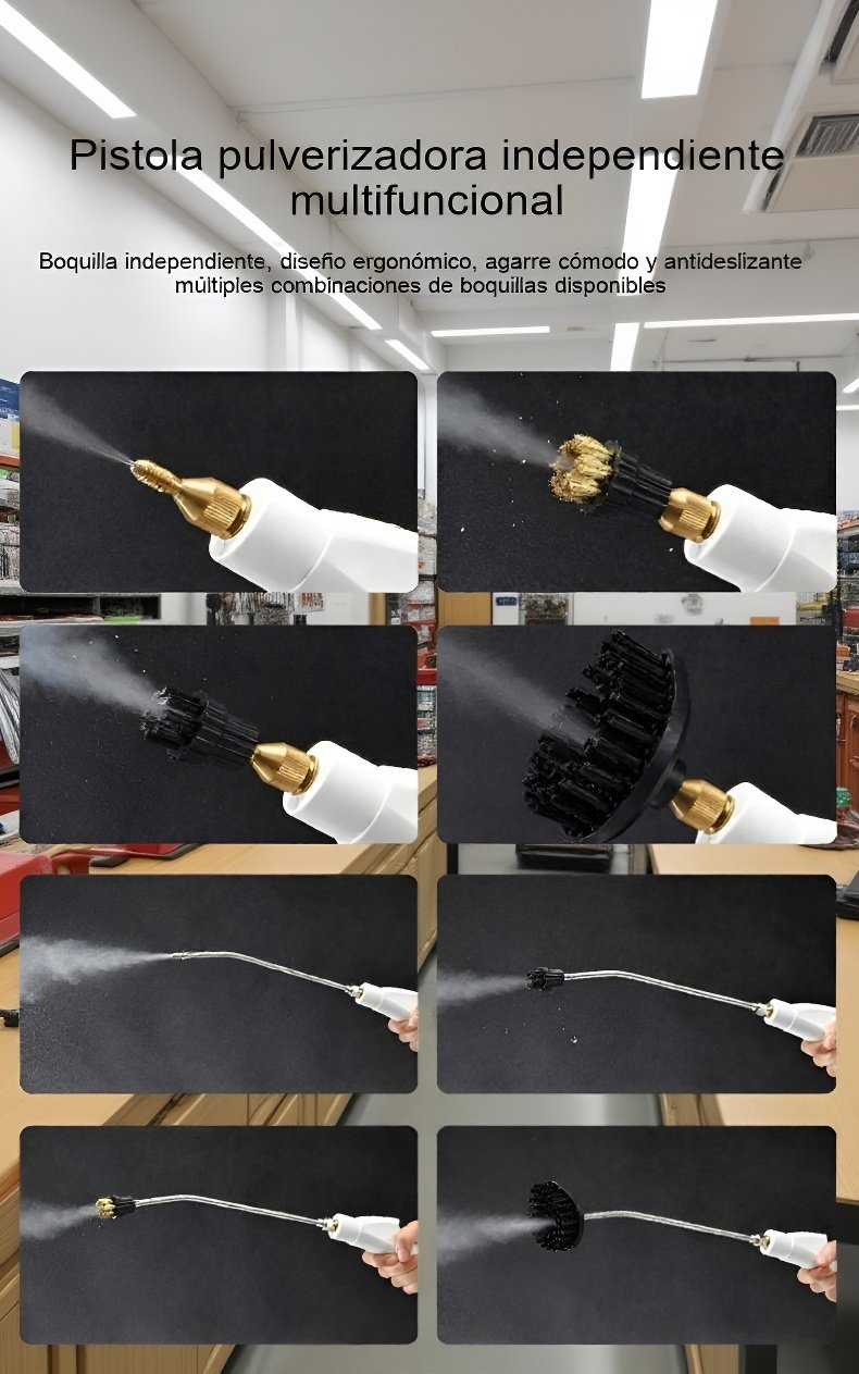 Detalle del panel de control de la máquina de limpieza a vapor