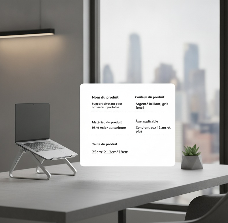Support ergonomique et réglable pour poste de travail