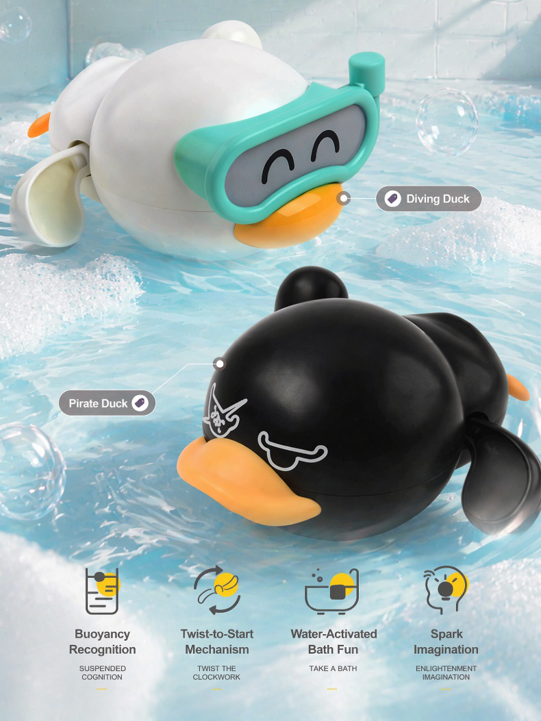 Cute yellow duck bath toy for babies
