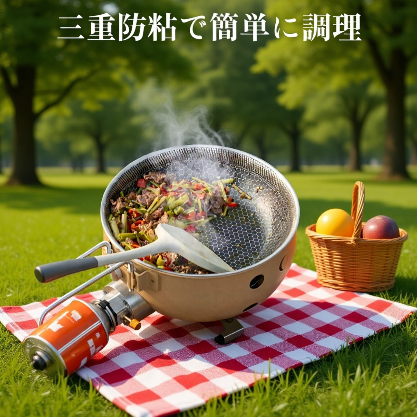 ポータブルアウトドアカセットコンロ多機能一体型鍋