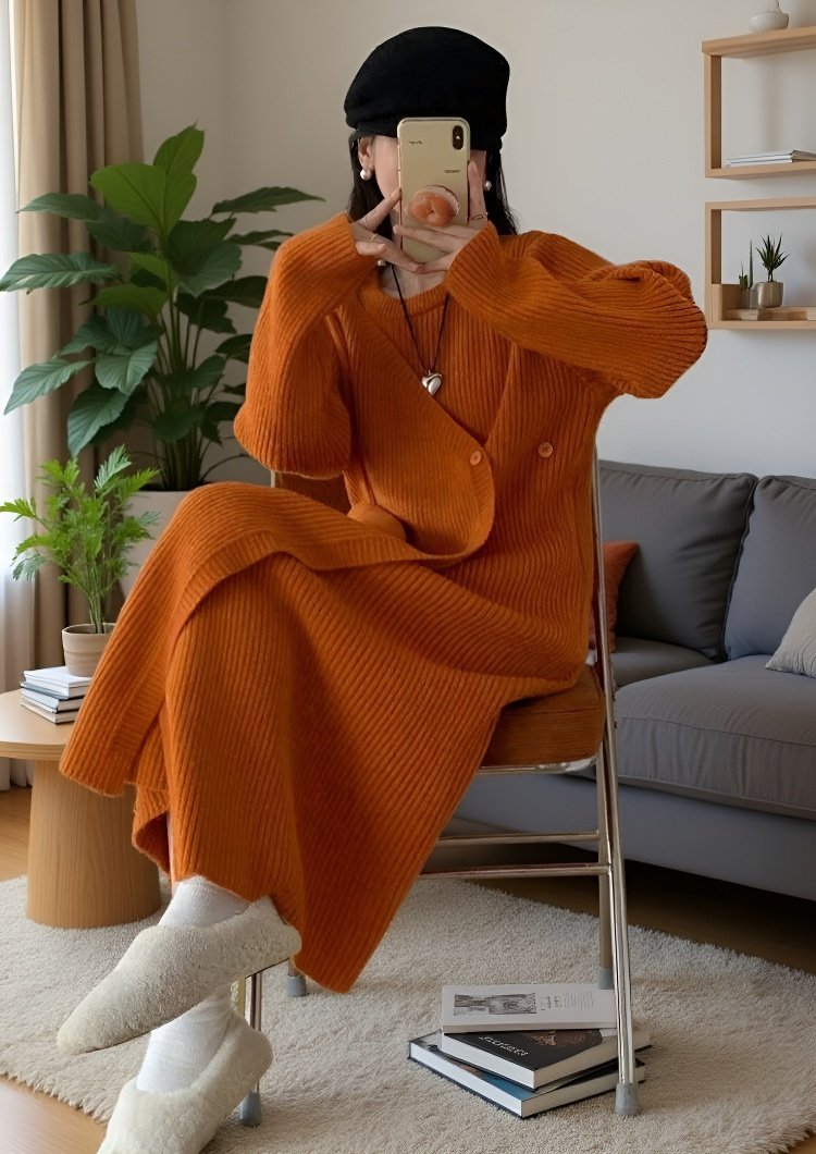 자유로운 핏의 니트 원피스