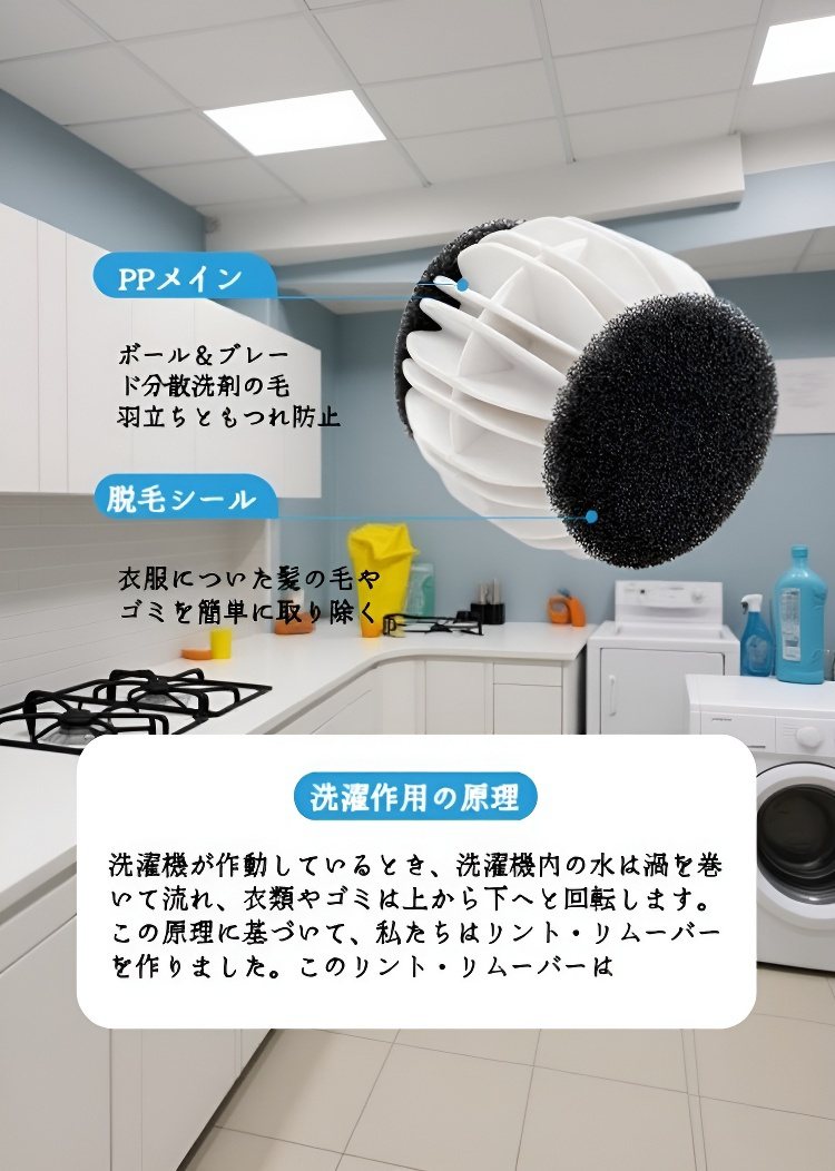 複数個セットの絡まり防止ランドリーボール